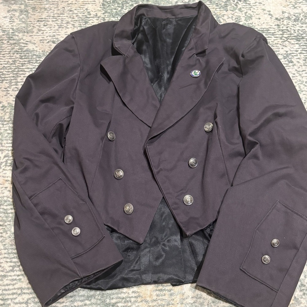 Vintage Style Goth Steam-punk Blazer Unique Buttons‎ Unbranded Black Lined Tails